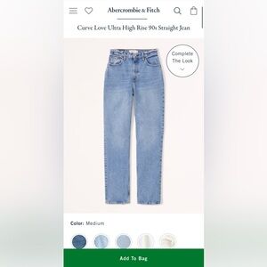 A&F The ‘90s Straight Ultra High Rise 6R (Curve Love)